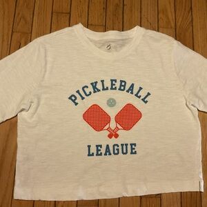 lou and grey Pickle Ball League Cropped Graphic T-shirt Women’s Medium Cotton